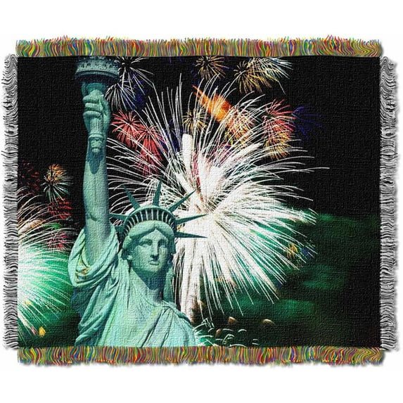 Lady Liberty Holiday Tapestry Throw Blanket