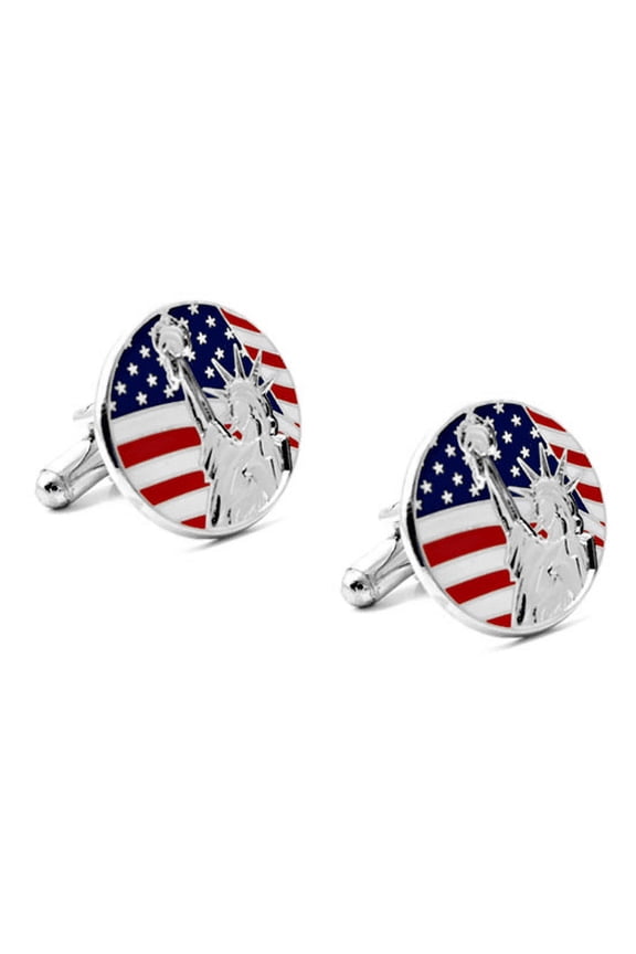 Lady Liberty & US Flag Cufflinks