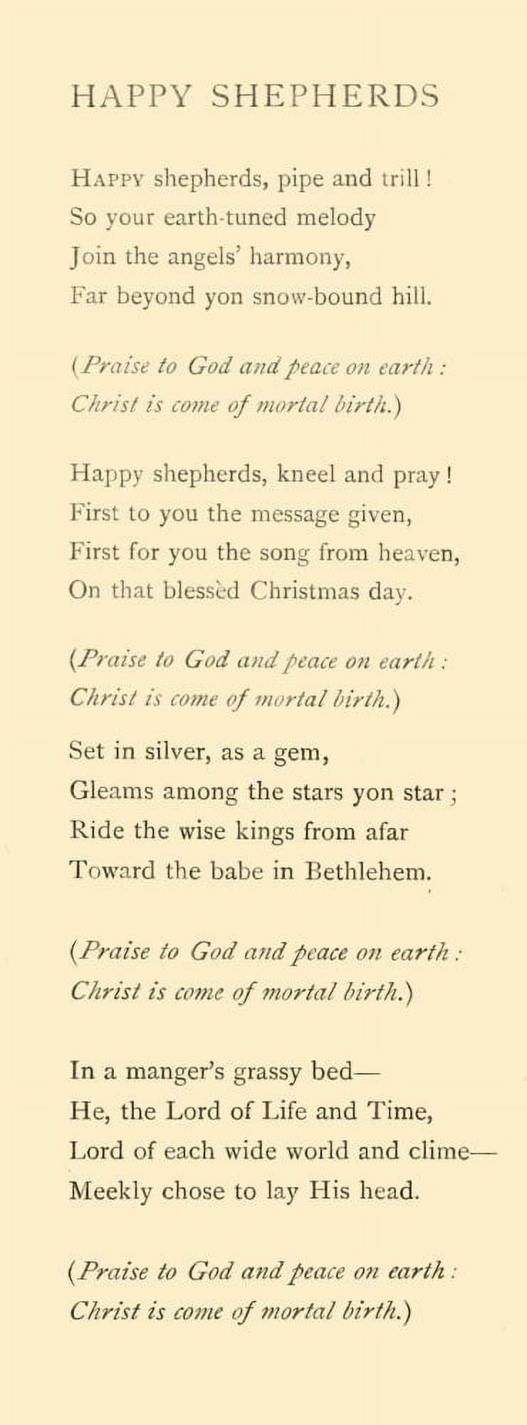 Lady Lindsay Christmas Posy of Carols 1902 Happy Shepherds Canvas Art - Lady Lindsay (18 x 24)