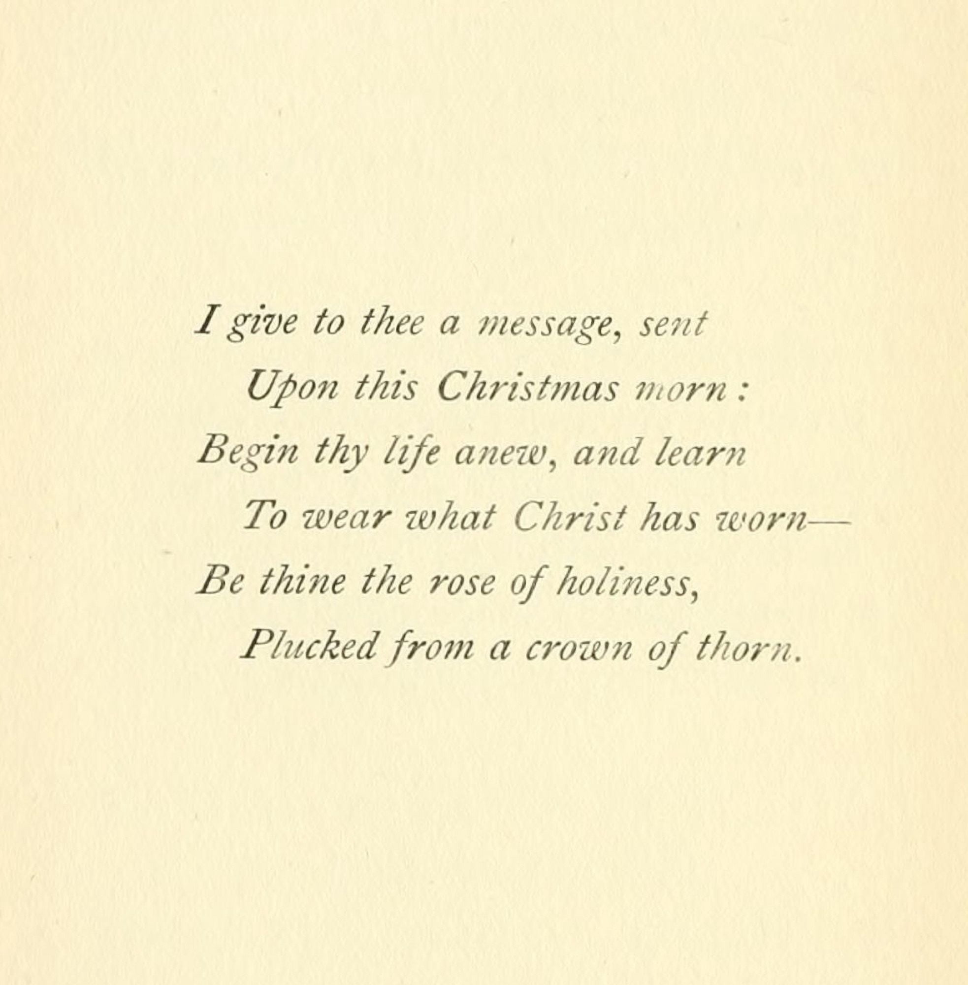 Lady Lindsay Christmas Posy of Carols 1902 I give to thee a message Canvas Art - Lady Lindsay (24 x 36)