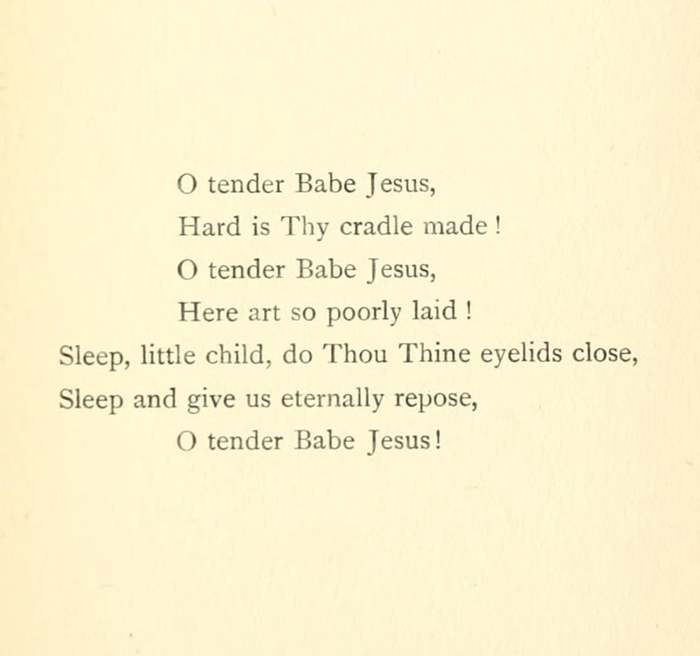 Lady Lindsay Christmas Posy of Carols 1902 O tender babe Jesus Canvas Art - Lady Lindsay (24 x 36)