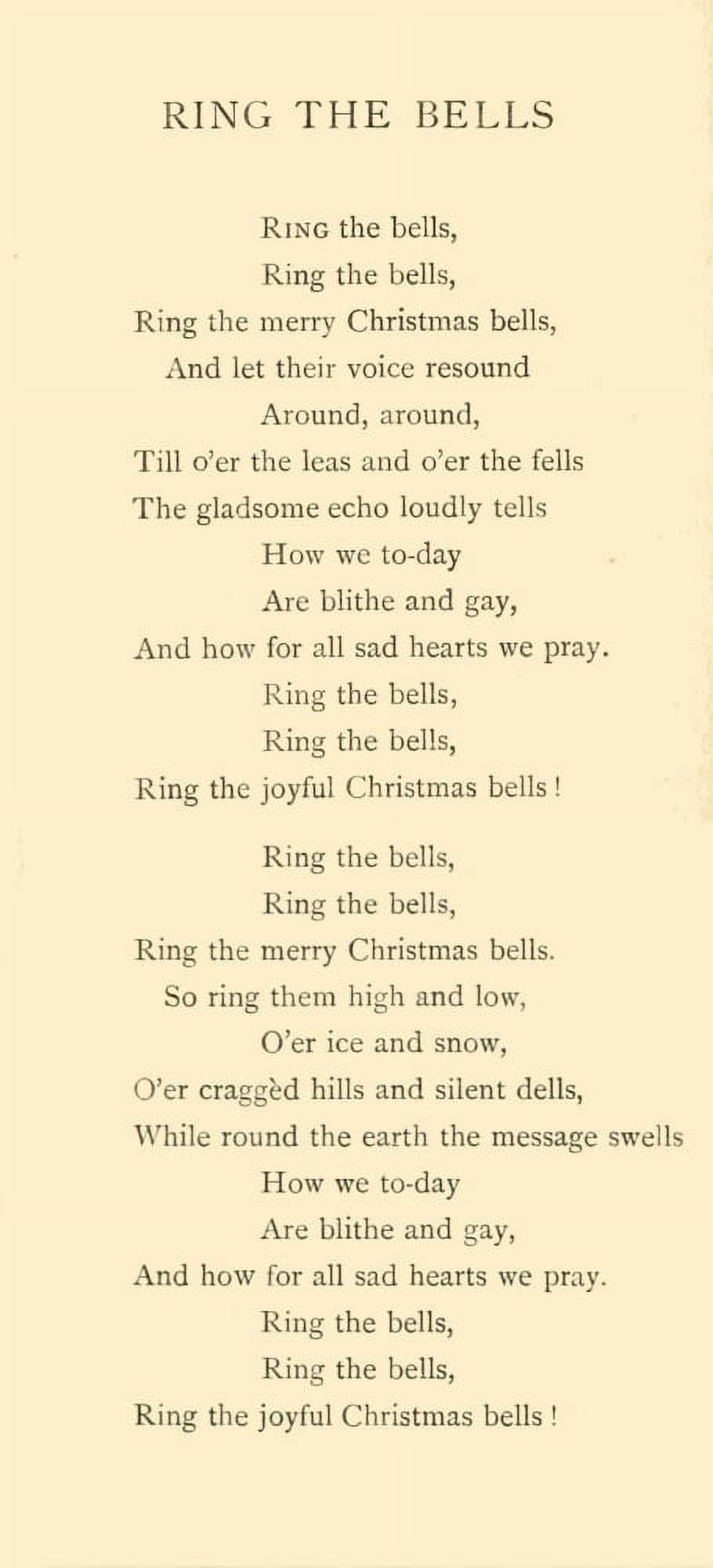 Lady Lindsay Christmas Posy of Carols 1902 Ring the bells Canvas Art - Lady Lindsay (18 x 24)