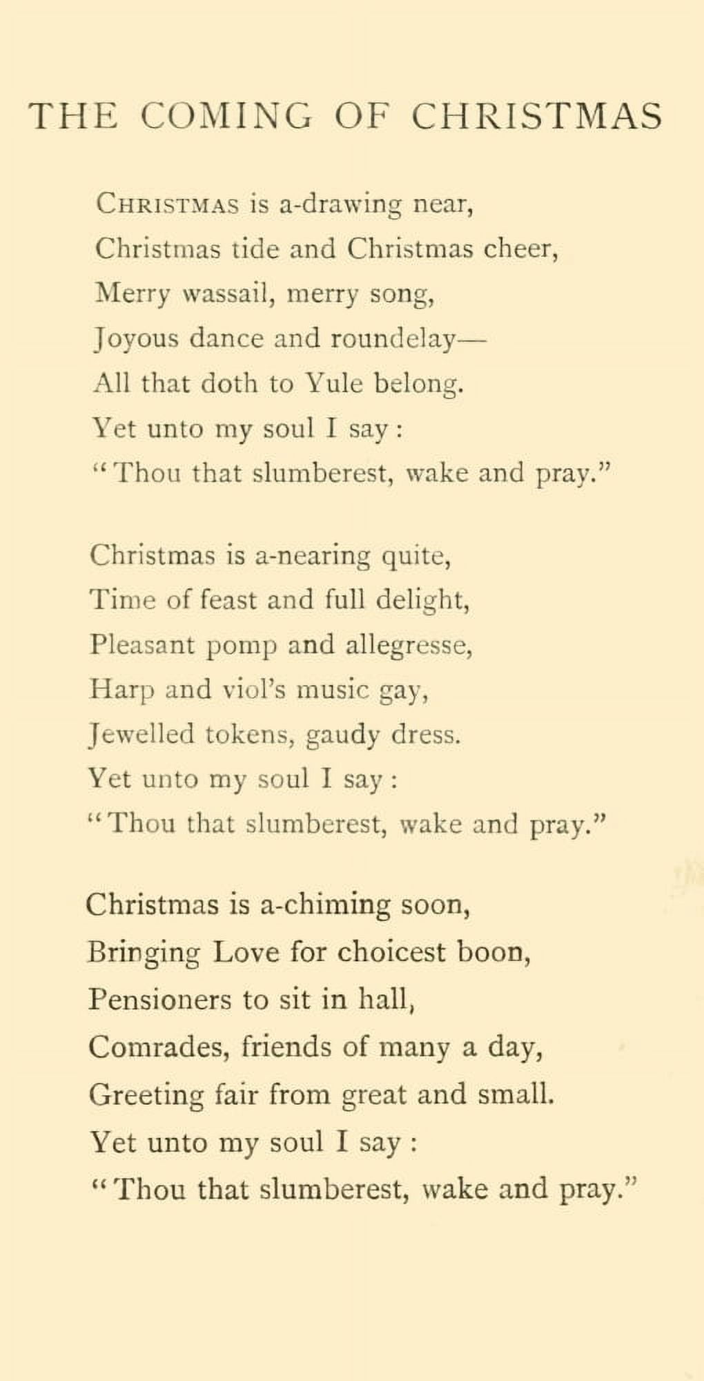 Lady Lindsay Christmas Posy of Carols 1902 The Coming of Christmas Canvas Art - Lady Lindsay (24 x 36)