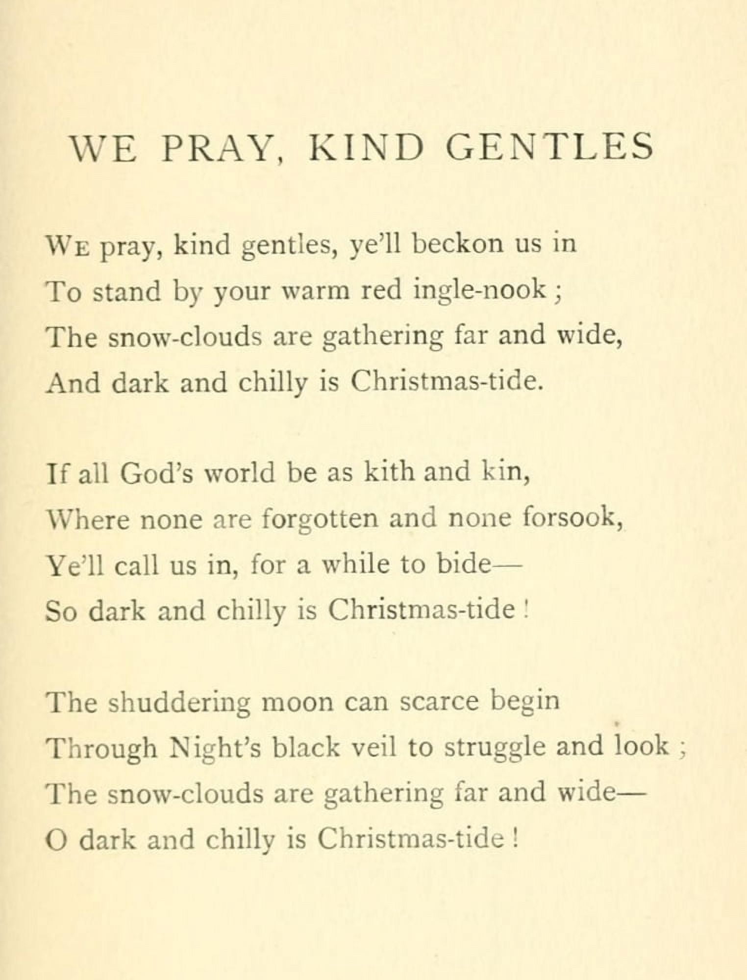 Lady Lindsay Christmas Posy of Carols 1902 We Pray Kind Gentles Canvas Art - Lady Lindsay (24 x 36)