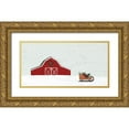 thumbnail image 1 of Lady Louise Designs 14x9 Gold Ornate Wood Framed with Double Matting Museum Art Print Titled - Christmas Barn, 1 of 4