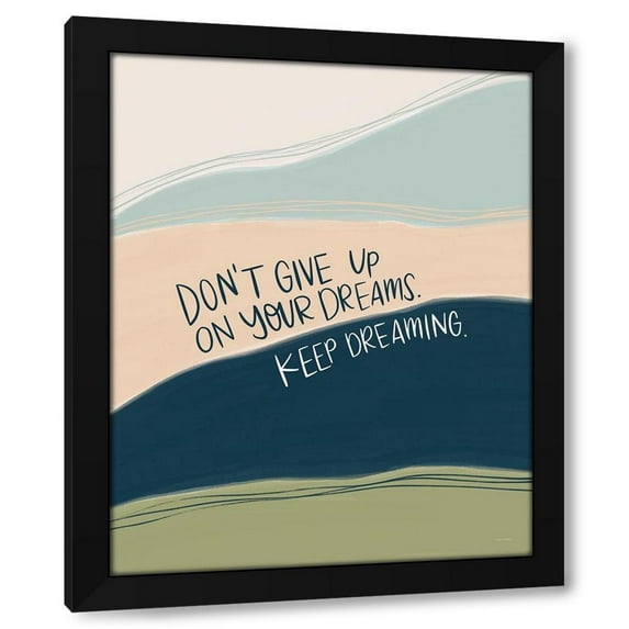 Lady Louise Designs 15x18 Black Modern Wood Framed Wall Art Titled - Keep Dreaming