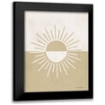 thumbnail image 1 of Lady Louise Designs 15x18 Black Modern Framed Museum Art Print Titled - Neutral Nursery Half Sun, 1 of 5