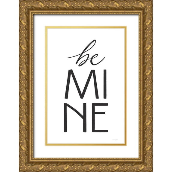 Lady Louise Designs 17x24 Gold Ornate Wood Framed with Double Matting Museum Art Print Titled - Be Mine