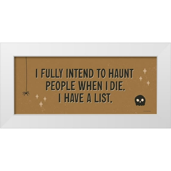 Lady Louise Designs 18x10 White Modern Wood Framed Museum Art Print Titled - Haunt People