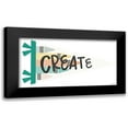 thumbnail image 1 of Lady Louise Designs 18x11 Black Modern Framed Museum Art Print Titled - Create Pennant, 1 of 5