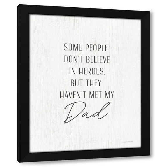 Lady Louise Designs 20x24 Black Modern Wood Framed Wall Art Titled - Hero Dad