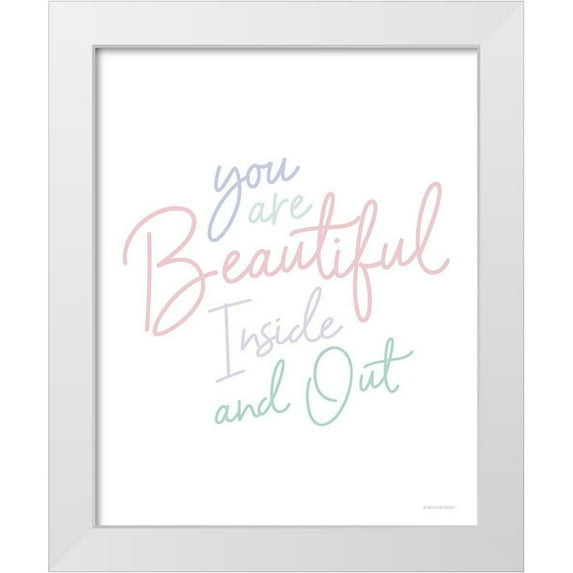 Lady Louise Designs 20x24 White Modern Wood Framed Museum Art Print Titled - Beautiful