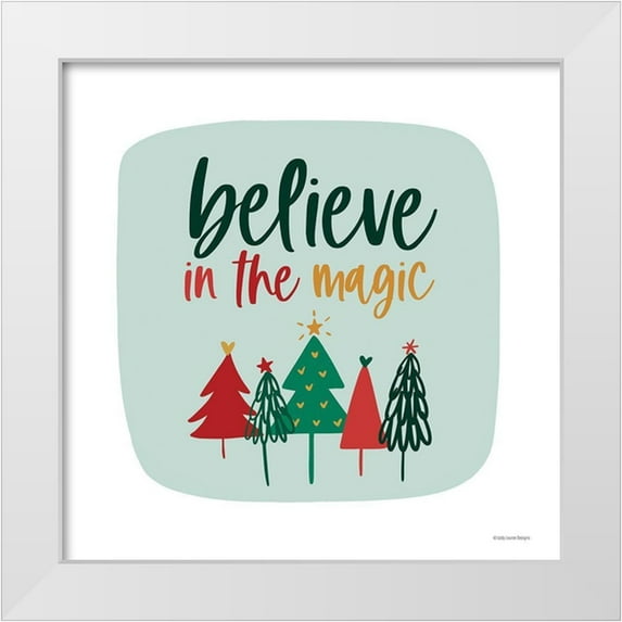 Lady Louise Designs 26x26 White Modern Wood Framed Museum Art Print Titled - Believe in the Magic