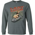 thumbnail image 1 of Lady Luck Pin Up Girl T-shirt Men's Long Sleeve Tee Gray, 1 of 1