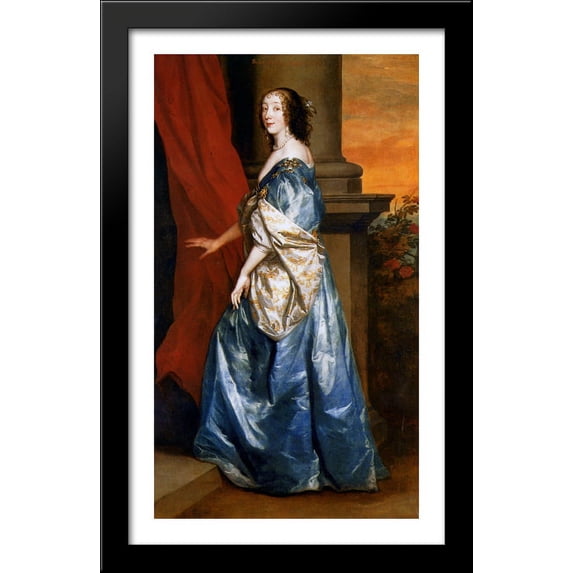 Lady Lucy Percy 24x40 Large Black Wood Framed Print Art by Anthony van Dyck