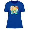 thumbnail image 1 of Lady & Man Love Riding A Scooter T-Shirt Women -Image by Shutterstock, Female x-Large, 1 of 2