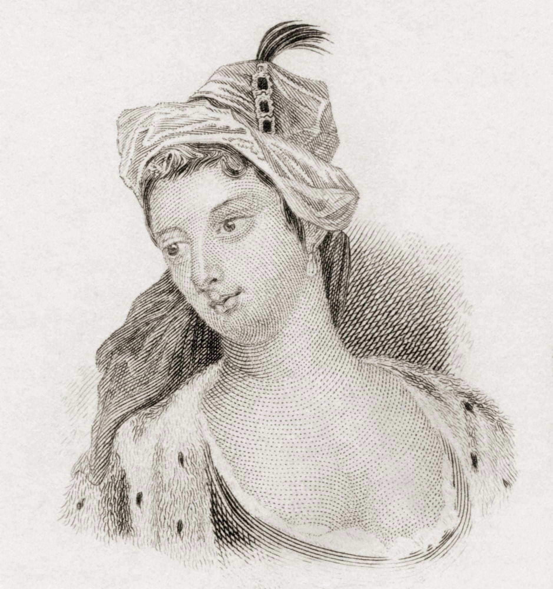 The Lady Mary Wortley Montagu 1689 To 1762 English Aristocrat And Writer From Crabbs Historical Dictionary Published 1825 Canvas Art - Ken Welsh Design Pics (14 x 15)