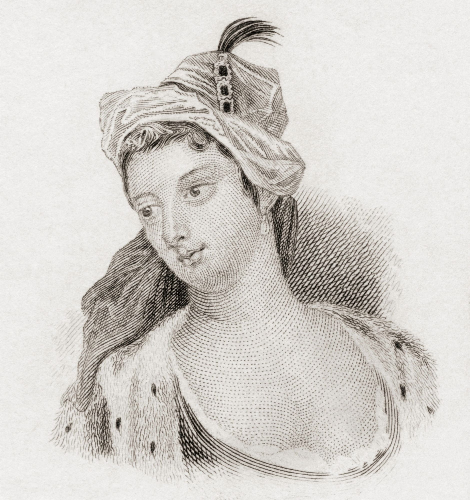 The Lady Mary Wortley Montagu 1689 To 1762 English Aristocrat And Writer From Crabbs Historical Dictionary Published 1825 Canvas Art - Ken Welsh Design Pics (28 x 30)