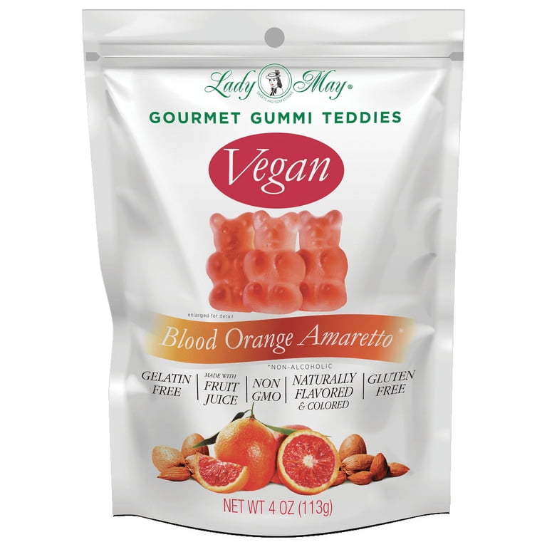 Lady May Gourmet Blood Orange Amaretto Flavored Gummy Bears, NON