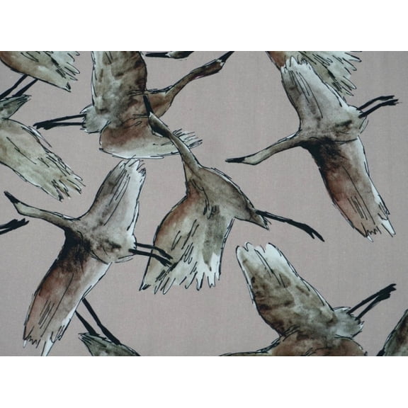 Lady McElroy Flying Flock Cotton Poplin Dress Fabric Nude - per yard