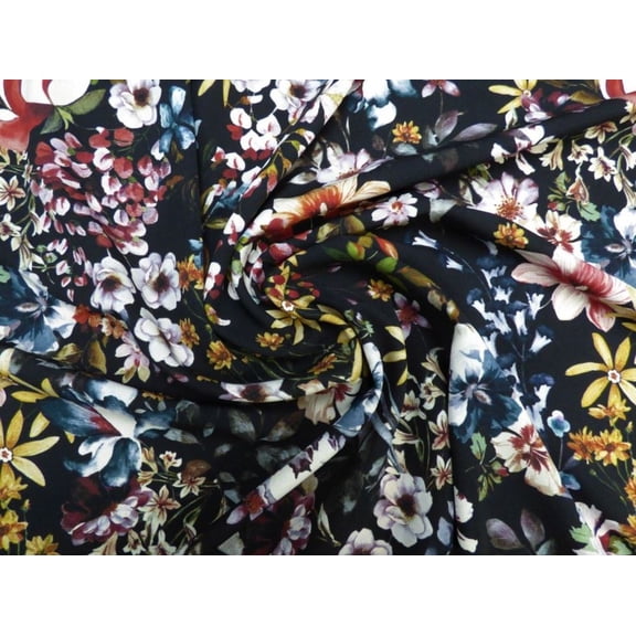 Lady McElroy Lena Crepe Fabric Multicoloured - per yard