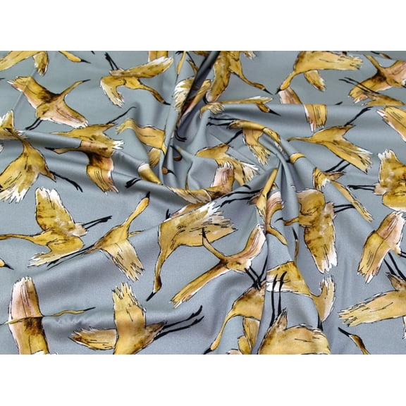 Lady McElroy Stretch Woven Cotton Twill Fabric Duck Egg - per yard
