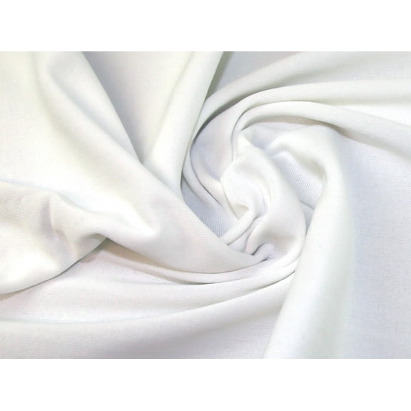 Lady McElroy Tubular Rib Stretch Knit Fabric White - per yard