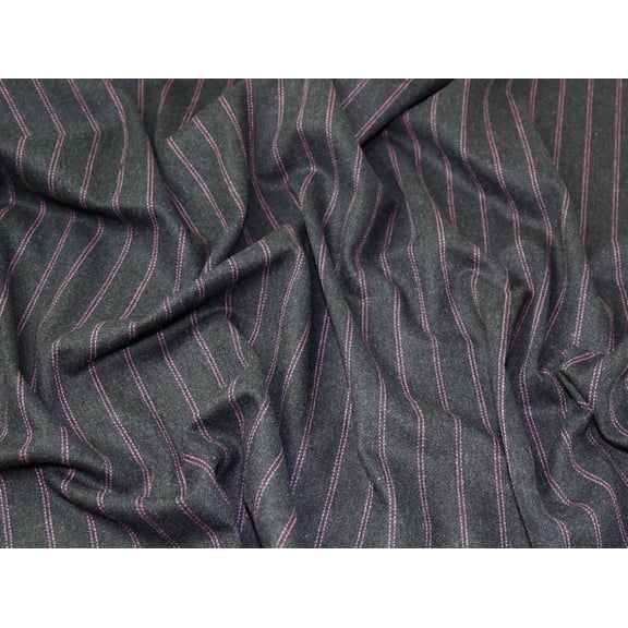 Lady McElroy Wool Blend Coating Fabric Grey & Pink - per yard