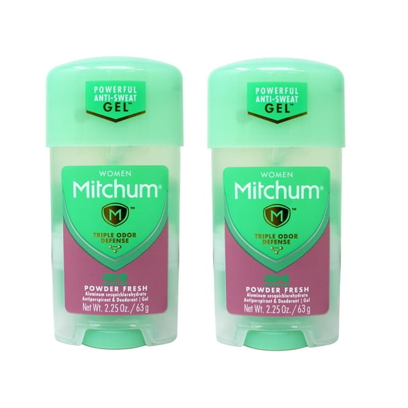 Lady Mitchum Clear Gel Antiperspirant & Deodorant, Powder Fresh - 2.25 oz (Pack of 2)