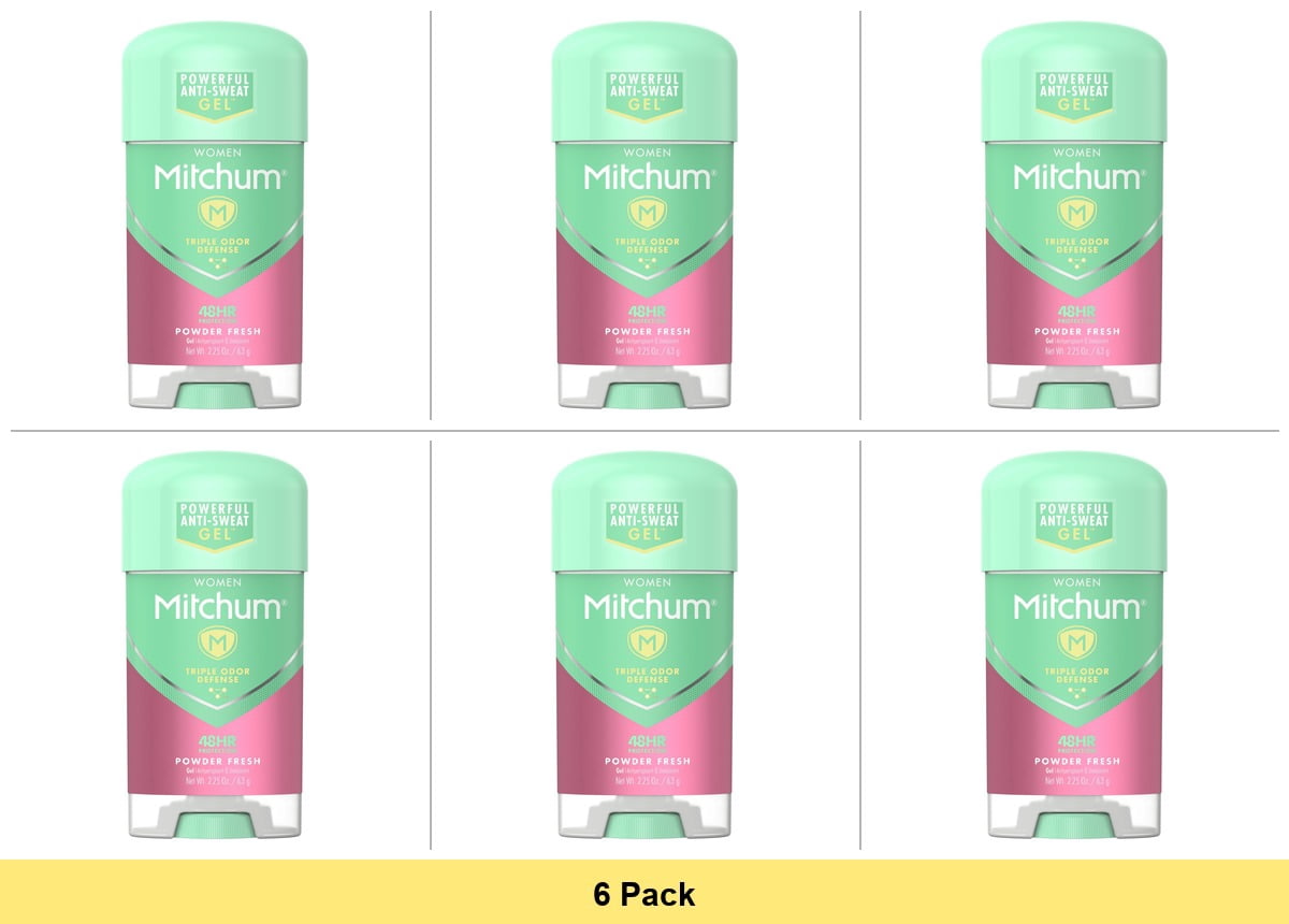 Lady Mitchum Clear Gel Anti-Perspirant Deodorant, Powder Fresh 2.25oz - 6 Pack
