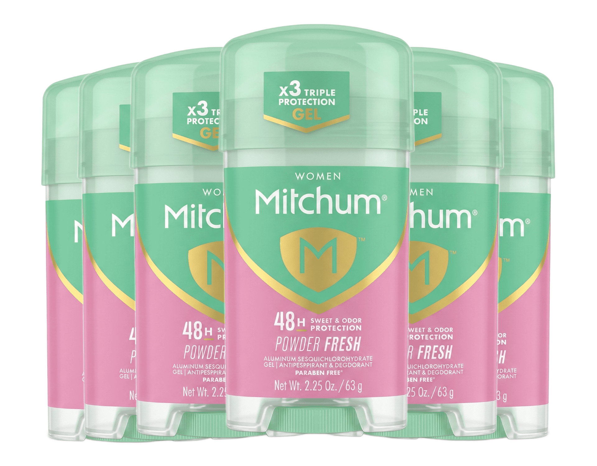 Mitchum For Women Power Gel Anti-Perspirant Deodorant Powder Fresh 2.25 oz (Pack of 6)