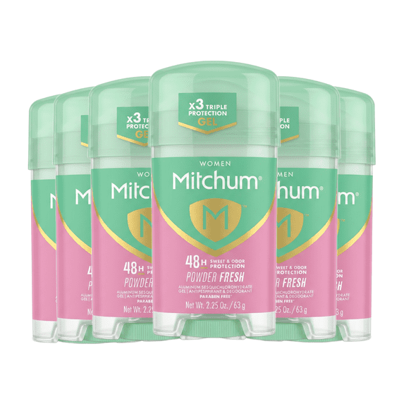 Mitchum For Women Power Gel Anti-Perspirant Deodorant Powder Fresh 2.25 oz (Pack of 6)
