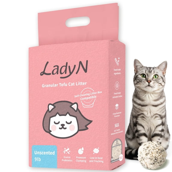 Lady N Granular Tofu Cat Litter Mini-Pellet Compatible with Automatic ...
