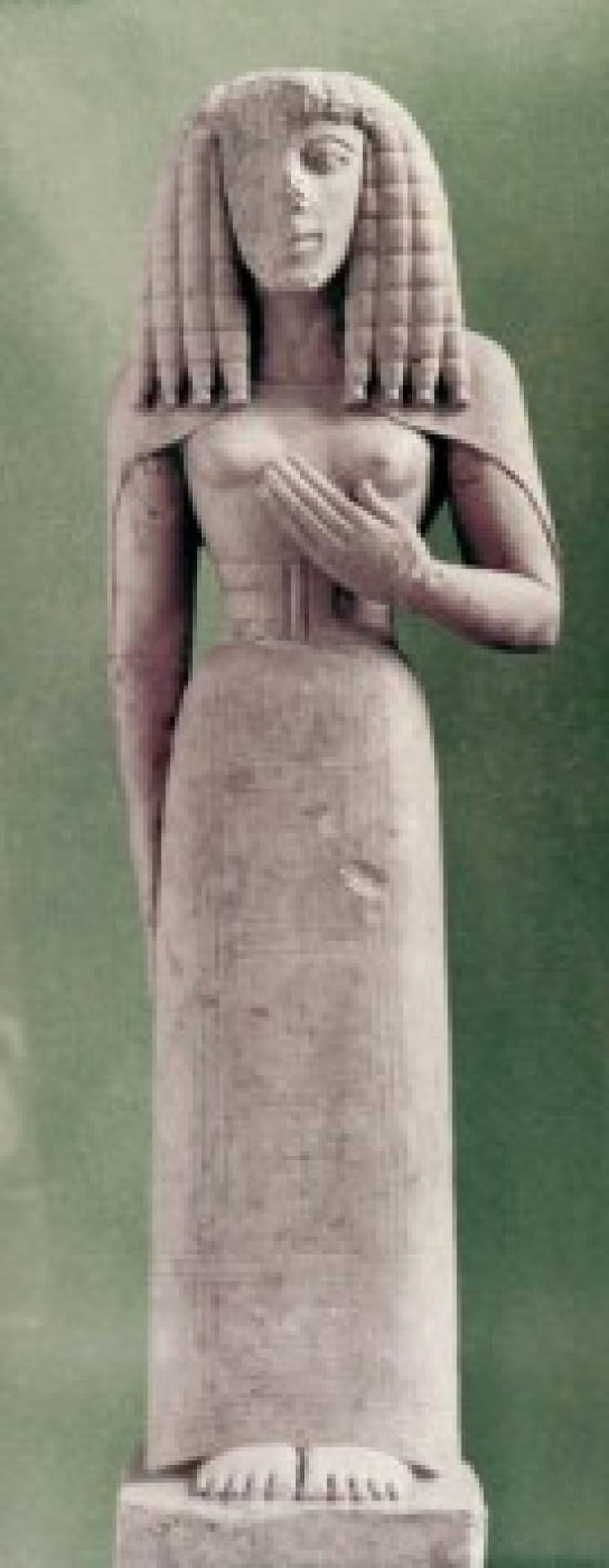Lady Of Auxerre 6th C BC Greek Art Limestone Musee du Louvre Paris France Canvas Art - (24 x 36)