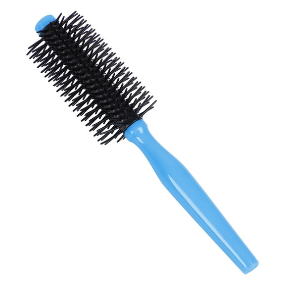 Uxcell Lady Plastic Hairstyle Wavy Curly Hair Care Comb Roll Round Brush Black Blue