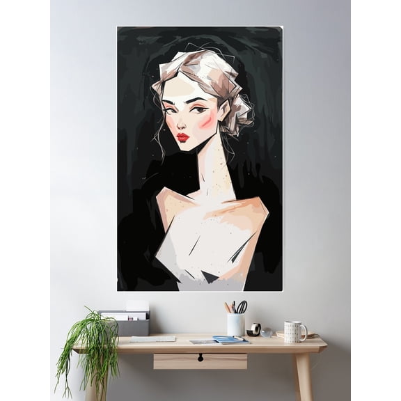 Lady Poster Wall Art, Modern Wall Decor For Living Room Bedroom, 8x12 UNFRAMED