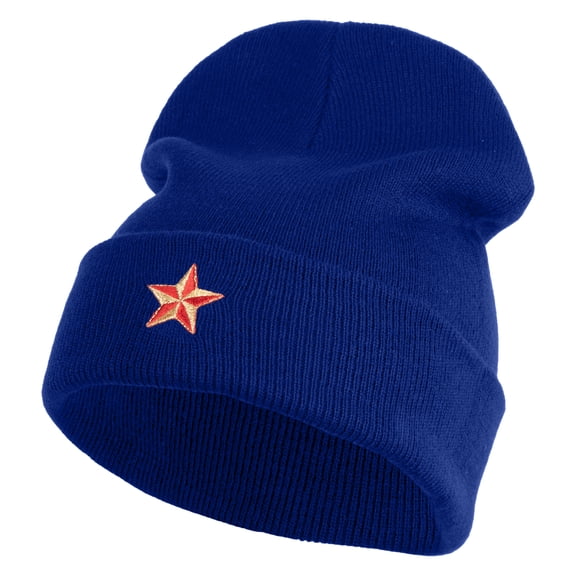 Lady Red Hat Iron on Patched 12 Inch Long Knitted Beanie - Royal OSFM