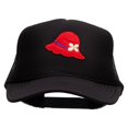 thumbnail image 1 of Lady Red Hat Patched Foam Front Golf Style Mesh Back Cap - Black OSFM, 1 of 5