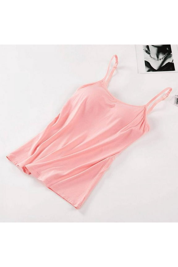 Lady Sexy Tops Breathable Plus Size Adjustable Strap Built In No Rims Padded Tops Camisole