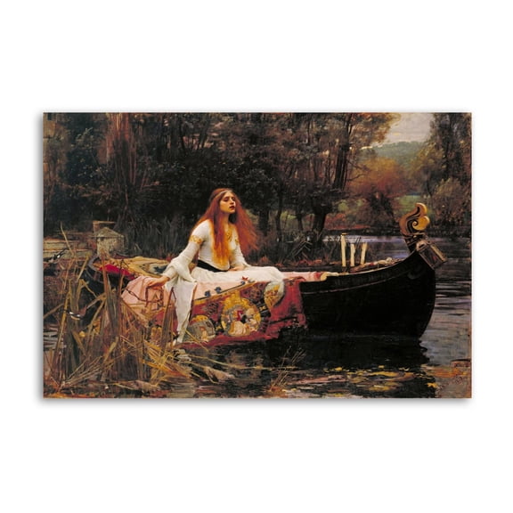 The Lady Of Shalott Doomed Rides In The Boat To Her Death By John Waterhouse Gifts Canvas Painting Poster Wall Art Decorative Picture Prints Modern Decor 16x24inch(40x60cm)