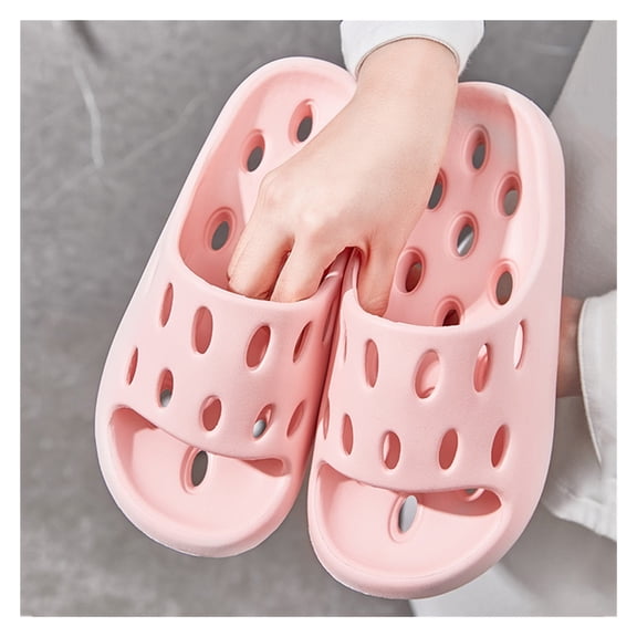 Lady Shower Shoes with Holes Quick Drying Non-Slip Women Shower Sandals Slippers EVA Lightweight Open Toe Bathroom Slides for Pool College Dorm House Gym