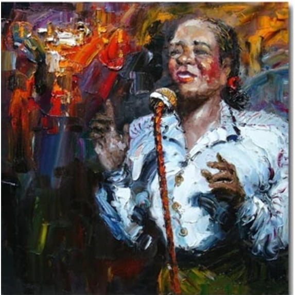 "Lady Singer Canvas Wall Art A - H 32 x W 32 Canvas Art"