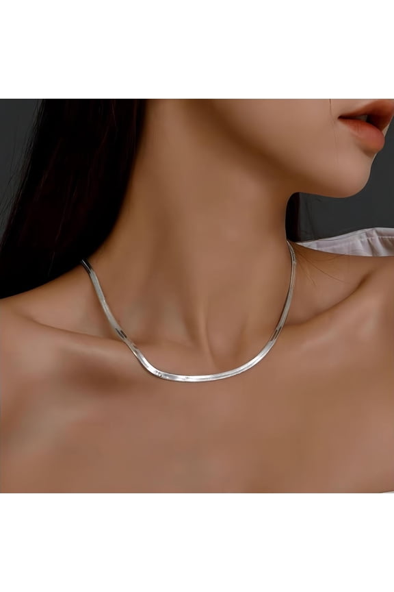 Lady Snake Bone Chain Necklace Lightweight Adjustable with Extended Chain Luster Titanium Steel Valentines Day Gift Jewelry for Dates Work Parties