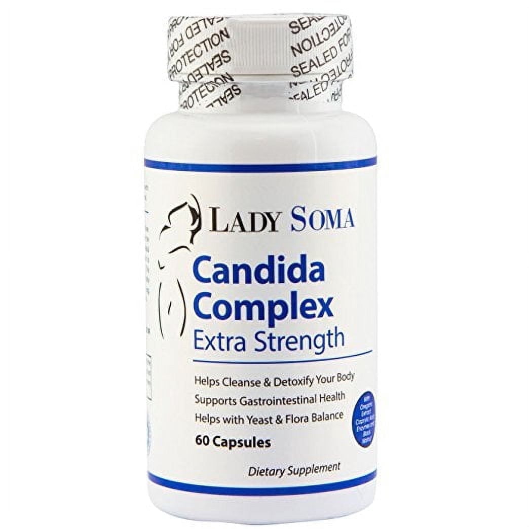 Lady Soma Candida Cleanse - Advanced Formula for Yeast Overgrowth and Bacterial Vaginosis, 60 Capsules