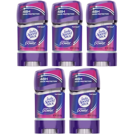 Lady Speed Stick 48Hr Antiperspirant Deodorant Gel Fresh Fusion 2.30 Oz (Pack Of 5).