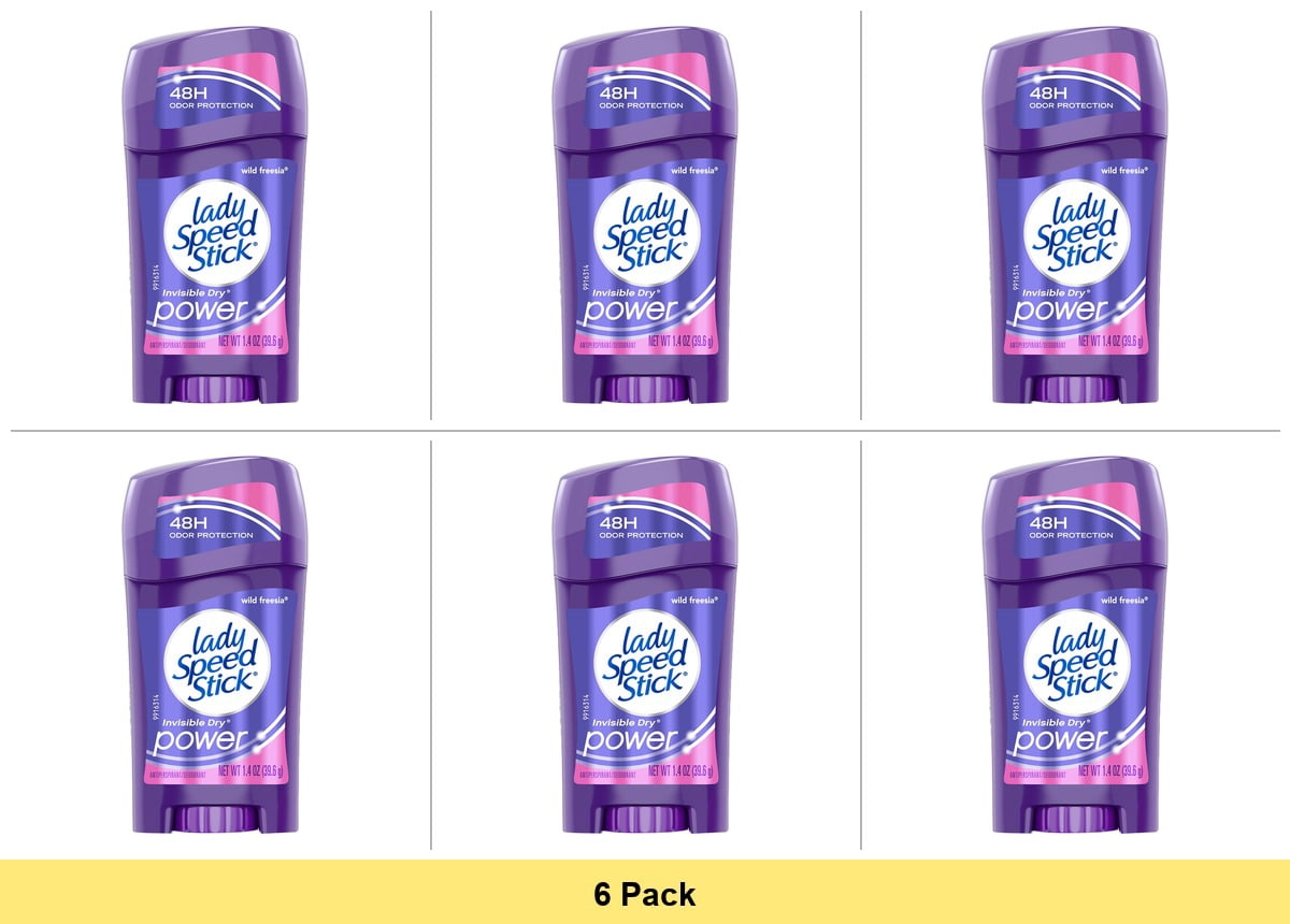 Lady Speed Stick Antiperspirant Deodorant Invisible Dry Wild Freesia 1.40 oz - 6 Pack