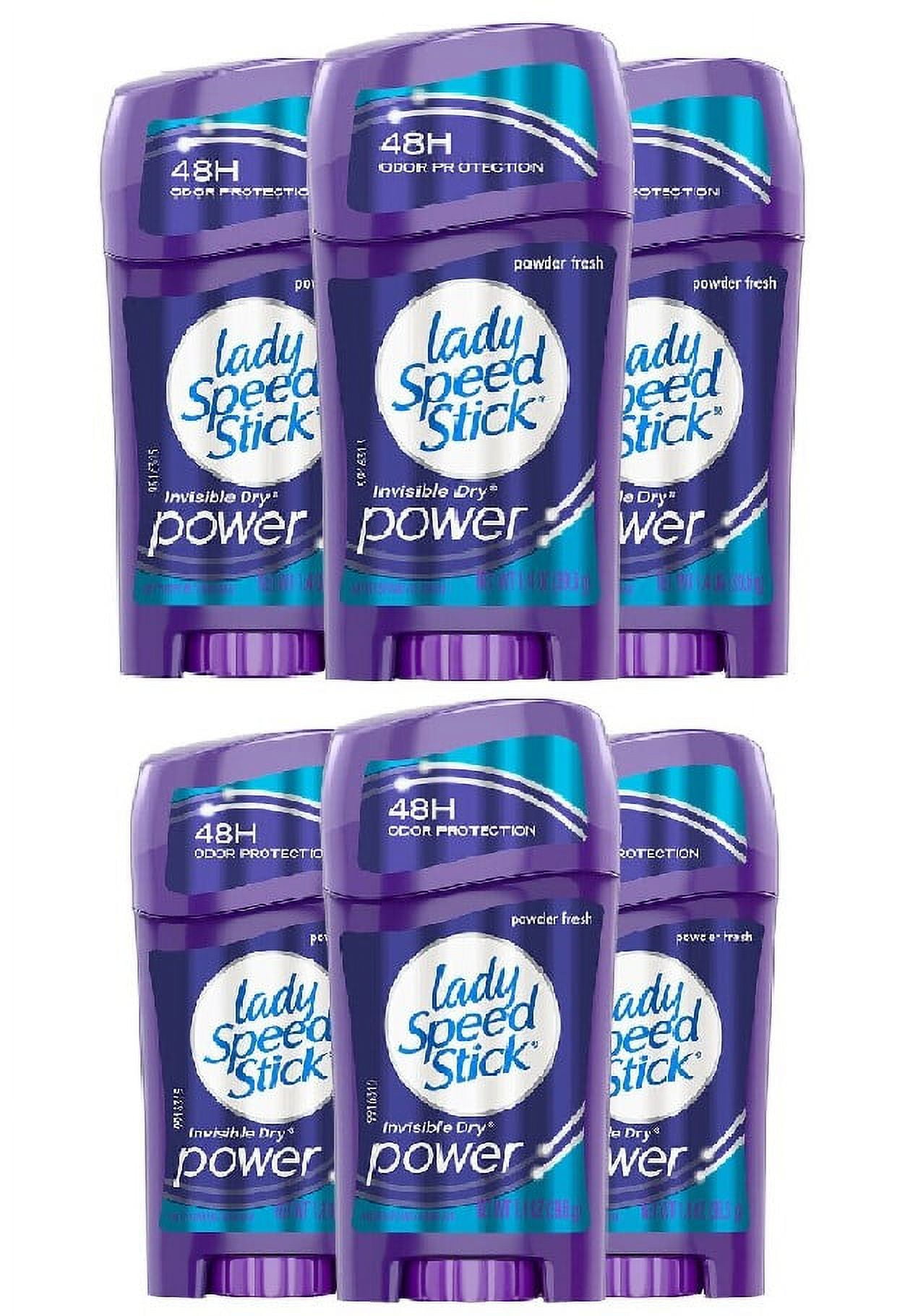 Lady Speed Stick Deodorant 1.4 Oz Powder Fresh Invisible Dry (6 Pack ...