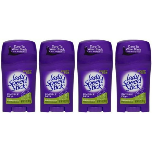 Lady Speed Stick Invisible Dry Antiperspirant & Deodorant, Powder Fresh - 1.4 oz - 4 pk