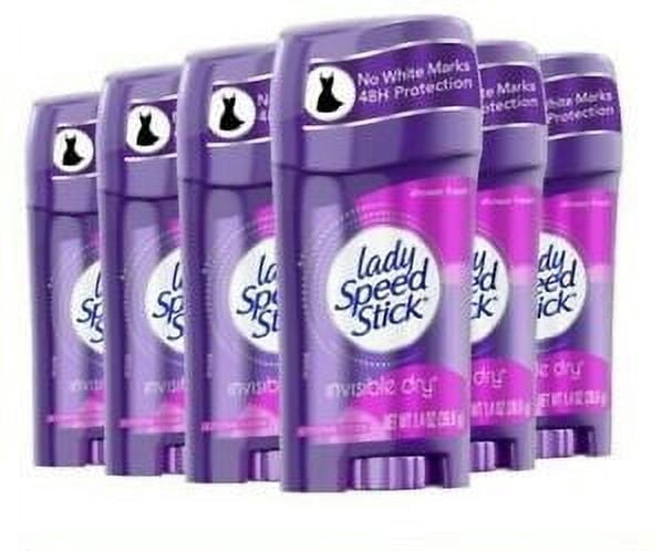 Lady Speed Stick Invisible Dry Antiperspirant & Deodorant, Shower Fresh - 1.4 Oz (6 Pack)