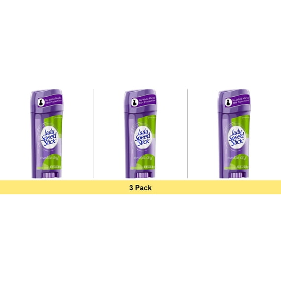 Lady Speed Stick Invisible Dry Antiperspirant Deodorant Stick, Powder Fresh - 2.3 Oz - 3 Pack